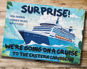 Surprise Cruise Reveal Puzzle, Personalized Destination Travel Jigsaw Puzzle,Vacation Announcement,Custom Vacation Surprise Gift