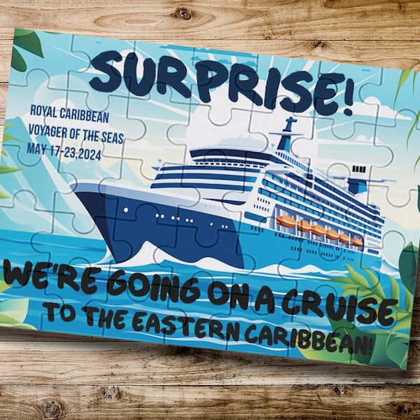 Surprise Cruise Reveal Puzzle, Personalized Destination Travel Jigsaw Puzzle,Vacation Announcement,Custom Vacation Surprise Gift