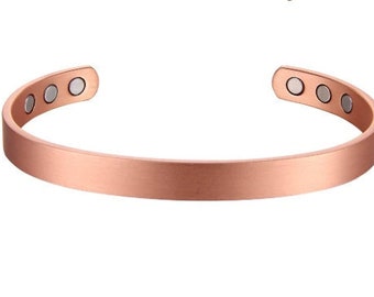 Pure Copper Magnetic Therapy Bracelet - Plain Brushed design