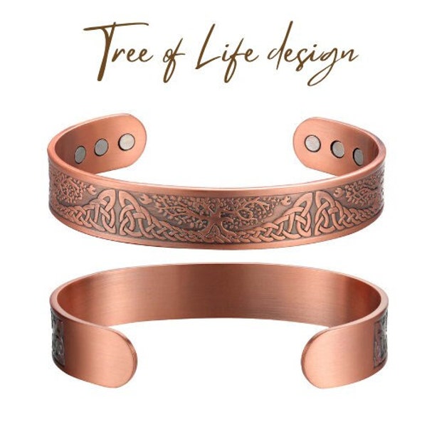Pure Copper Magnetic Therapy Bracelet - Tree of Life