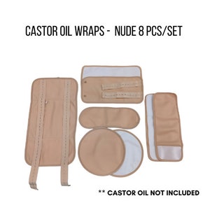 8 Piece Organic Cotton Castor Oil Pack Reusable Detox Compress Kit for Natural Toxin Removal Bild 9