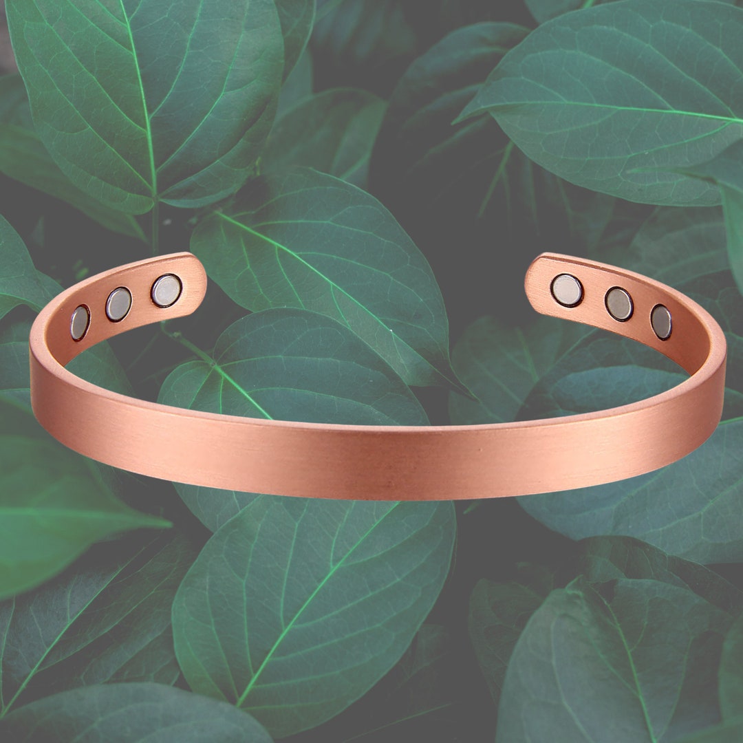 Pure Copper Therapy Bracelet Plain Brushed Etsy