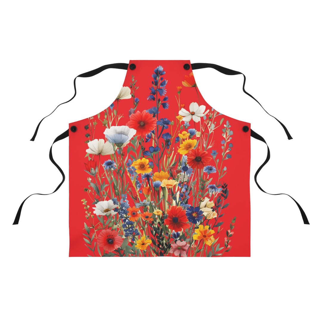 Apron (AOP), Apron With Flowers, Flowered