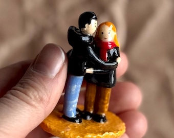 Custom Ceramic Figurine from Photo, Romantic Handmade Couple Miniature, Personalized Love Keepsake, Wedding or Anniversary Gift