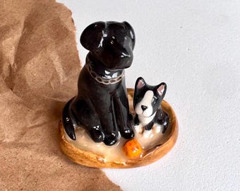 Custom pet figurine from photo, personalized dog cat sculpture, ceramic pet memorial, miniature pet statue, pet loss gift, pet lover gift