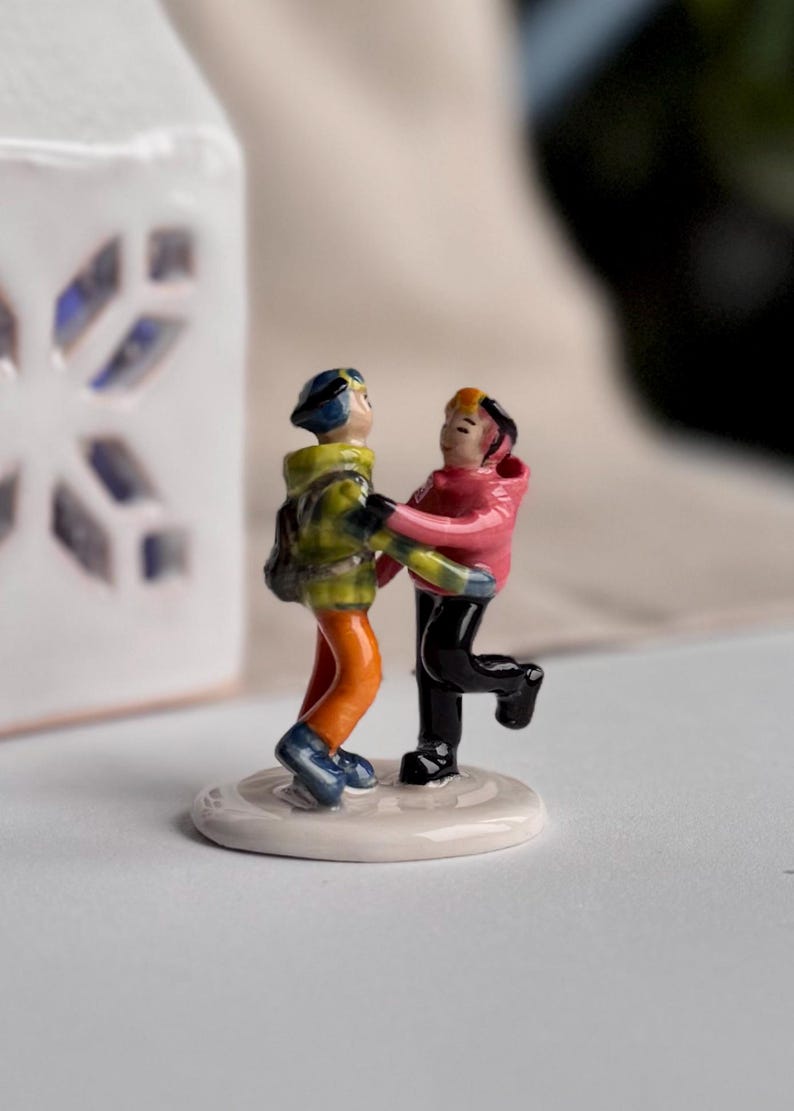 Custom clay figurine hand-painted and shaped to match customer’s photo, personalized miniature art
