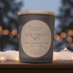 JACK FROSTS NIPS Scented Candle - Lavender and Pine Scent, Funny Christmas Gift for Men, Funny Candle,  Stocking Stuffer, Secret Santa Gifts