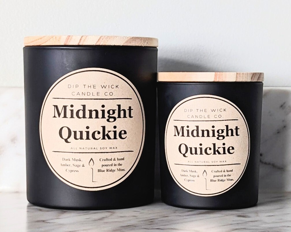 MIDNIGHT QUICKIE Soy Candle -  Great Gift, Gift for Him, Gift for Her, Funny Candle, Lover Gift, Vulgar Candle, Sexy Candle, Housewarming