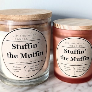 STUFFIN&#39; THE MUFFIN Soy Candle- Scented Candle, Wedding Gift, Gift for Her, Housewarming, Funny Gift, Sweet Scent, Cake Candle, Vulgar Gift