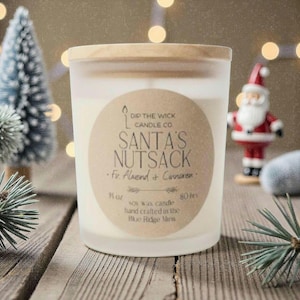 SANTA&#39;S NUTSACK Duftkerze - Zimt, Tanne, Mandel, lustiges Weihnachtsgeschenk für Männer, lustige Kerze, Weihnachtsgeschenke