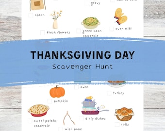 Thanksgiving Day Scavenger Hunt (PDF DOWNLOAD)
