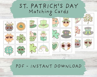 St Patrick Matching Game - Toddler Learning Activity (DIGITAL DOWNLOAD)