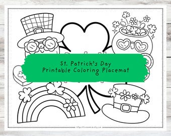 St. Patrick's Day Coloring Placemat: Printable Coloring Games (PDF Download)