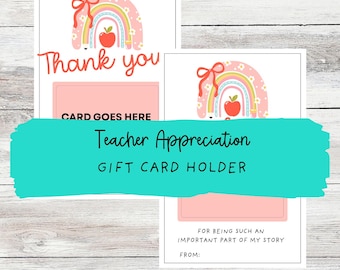 Teacher Appreciation Gift Card Holder (PRINTABLE PDF)