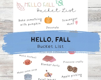 Hello Fall Bucket List (PDF DOWNLOAD)
