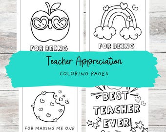 Teacher Appreciation Coloring Pages: Thank You Gift Bundle (Digital Download)