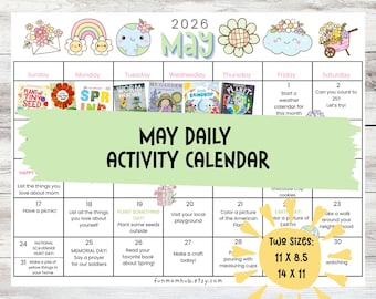 May Daily Activity Calendar for Busy Moms - PRINTABLE