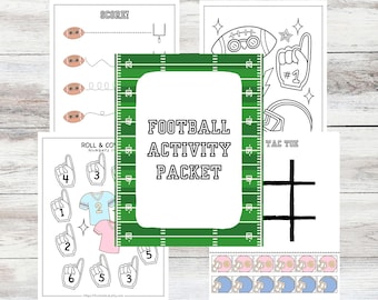 Football Activity Mini Bundle, Coloring Pages, Counting, Shapes (PDF Download)