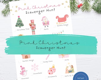 Pink Christmas Scavenger Hunt PDF Download
