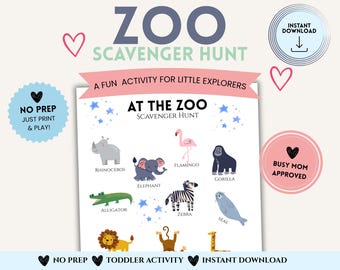 At the Zoo Scavenger Hunt (PDF Download)