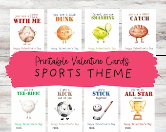 Cute Sports Printable Valentine Cards