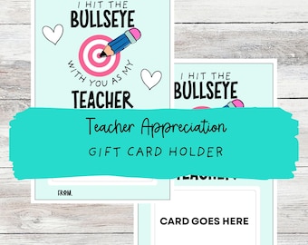 Teacher Appreciation Gift Card Holder (PRINTABLE PDF)