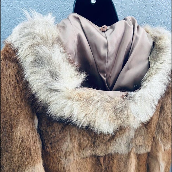 City Furs Vintage Rabbit Fur Hooded Zipper Front … - image 2