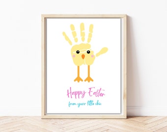 Ostern Handabdruck Kunst, Ostern Handabdruck Basteln, Handabdruck Kunst Handwerk, Oster Geschenk, Osterhandwerk für Kinder, Ostergeschenk für Mama