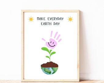 Earth Day Handprint, Earth Day Activity, Earth Day Craft, Earth Day Printable, Handprint Art Craft Preschool Earth Day, Toddler Activity