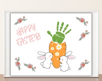 Ostern Handabdruck, Ostern Handabdruck Basteln, Osterbasteln Kleinkinder, Handabdruck Ostern, Osterkunst druckbares Basteln für Vorschulkinder
