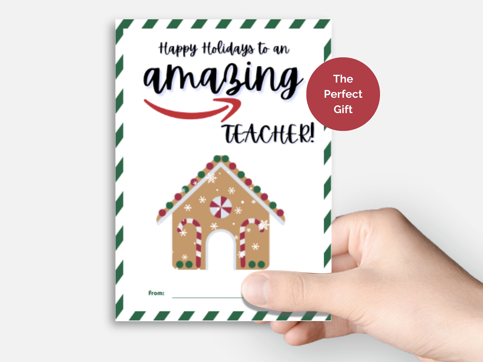 Amazon Gift Card Holder Printable Card Easy Teacher Holiday Etsy