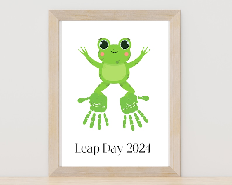 Leap Year 2024 Handprint Craft, Leap Day Handprint Art, Toddler Craft