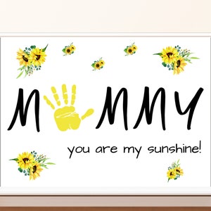Artesanato de impressão de mão do dia das mães para crianças, arte de impressão de mão do dia das mães para impressão, lembrança de impressão de mão para a mãe, você é minha impressão de mão do sol