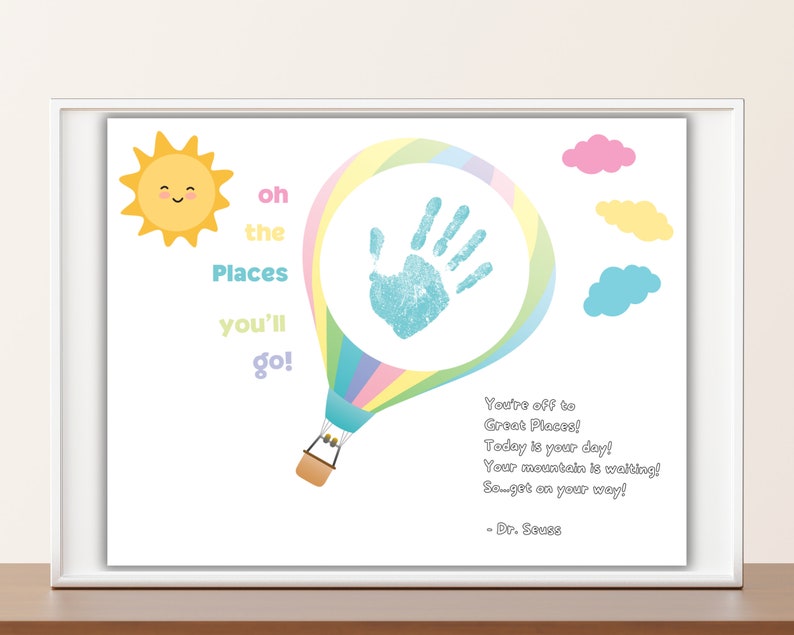 Dr. Seuss Handprint Art Craft, Read Across America Craft, Red Fish Blue ...