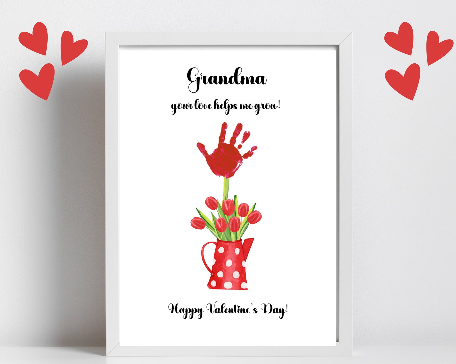Grandma Handprint Art Valentines Day, Valentines Day Printable Craft ...