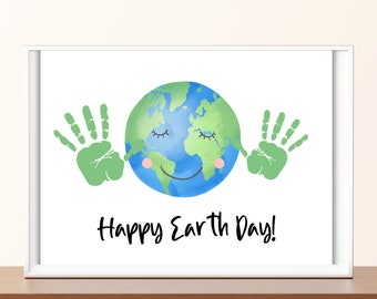 Earth Day Handprint Art, Earth Day Activity, Earth Day Handprint Craft, Toddler Earth Day Craft, Printable Activity for Preschool Earth Day