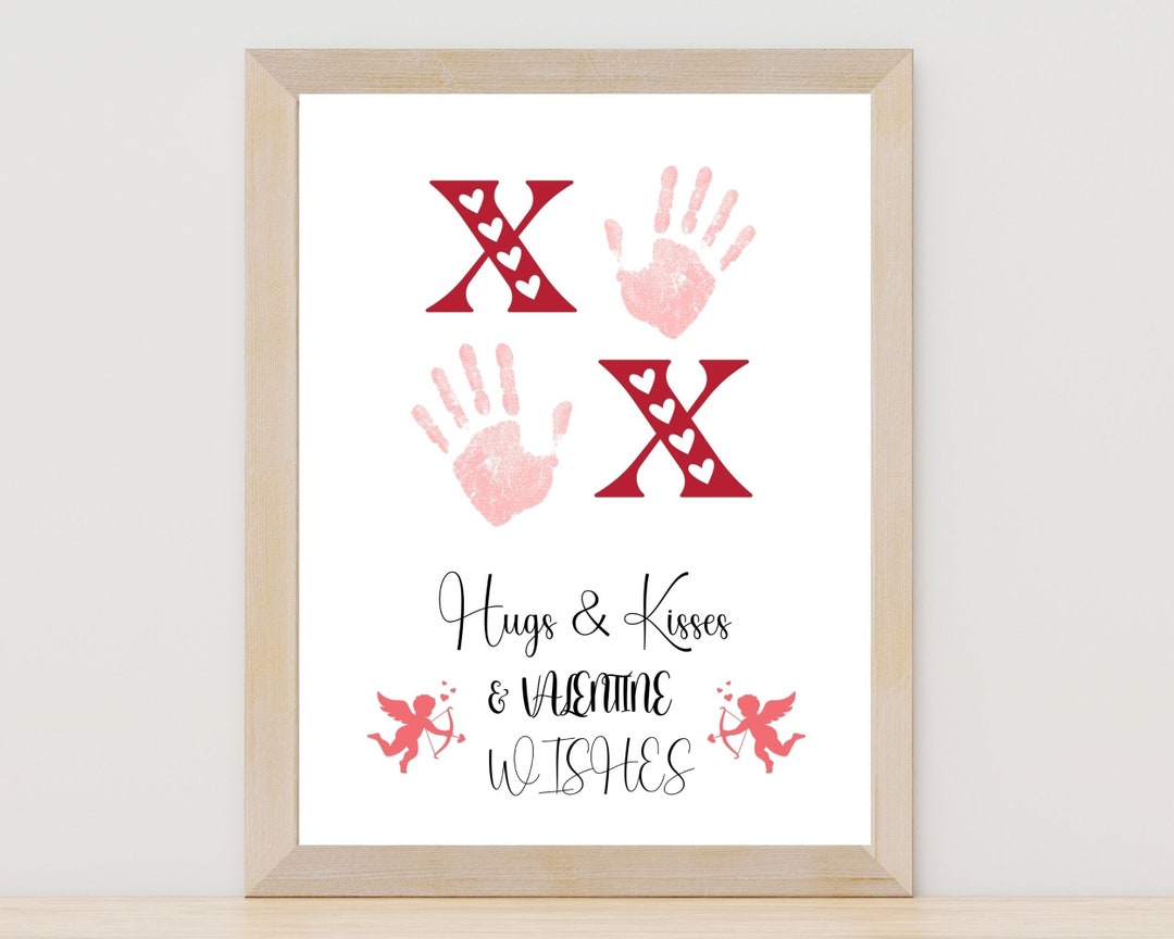 PRINTABLE Valentines Day Handprint Art Craft for Kids, Keepsake Art ...