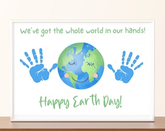 Earth Day Handprint, Earth Day Activity, Earth Day Craft, Earth Day Printable, Handprint Art Craft Preschool Earth Day, Toddler Activity