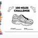 Running Log 100 Miles Walking Challenge Tracker Running Printable ...