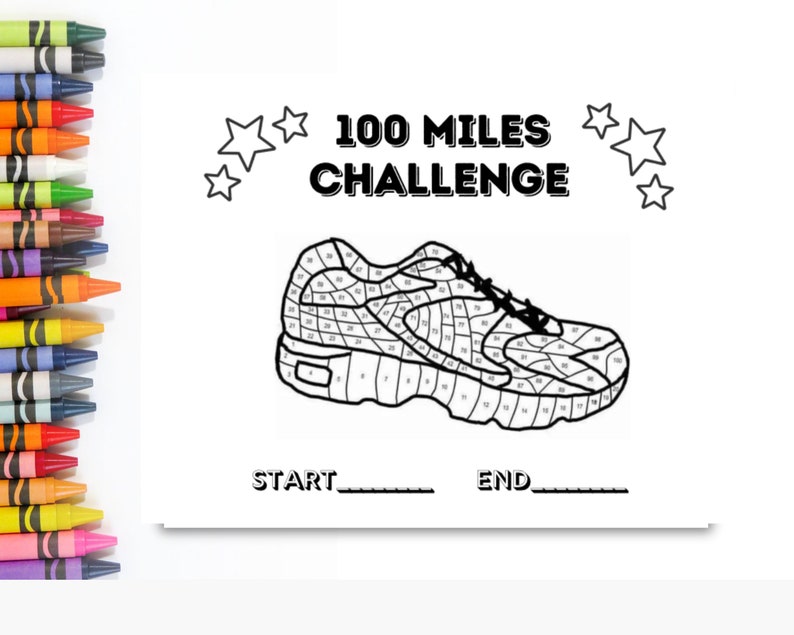 Running Log 100 Miles Walking Challenge Tracker Running Printable ...