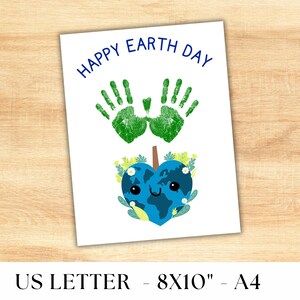 Earth Day Handprint Art, Earth Day Handprint Craft,, Earth Day Printable, Handprint Art Craft Preschool Earth Day Printable