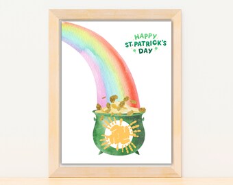 St. Patricks Day Handabdruck, St. Patricks Day Handabdruck, Kleinkind Handwerk, Vorschule St. Patricks Day Aktivität Homeschool
