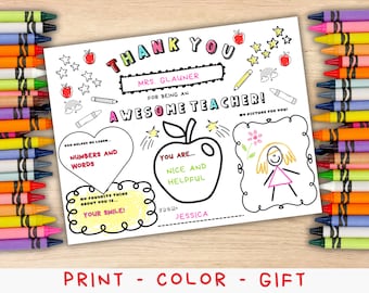 Teacher Appreciation Week Printable All About My Teacher Teacher Appreciation Week Gift Teacher Thank You Card School Kids Coloring Pages
