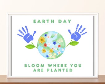 Earth Day Handprint, Earth Day Activity, Earth Day Printable, Earth Day Craft, Handprint Art Craft Preschool Earth Day, Toddler Activity