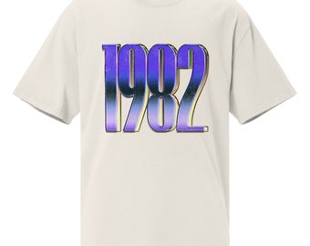 1982 Übergroßes verblasstes T-Shirt