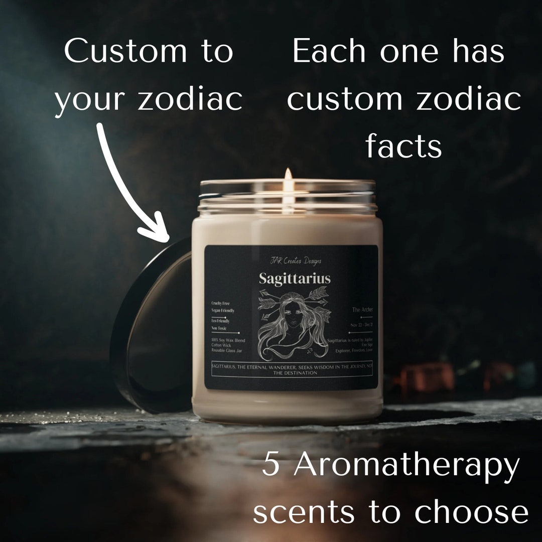 Aromatherapy Zodiac Candles Custom Zodiac Candles Zodiac Etsy