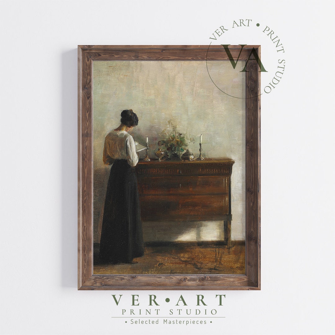 Vintage Woman Portrait Painting | Antique Wall Decor PRINTABLE | Moody ...
