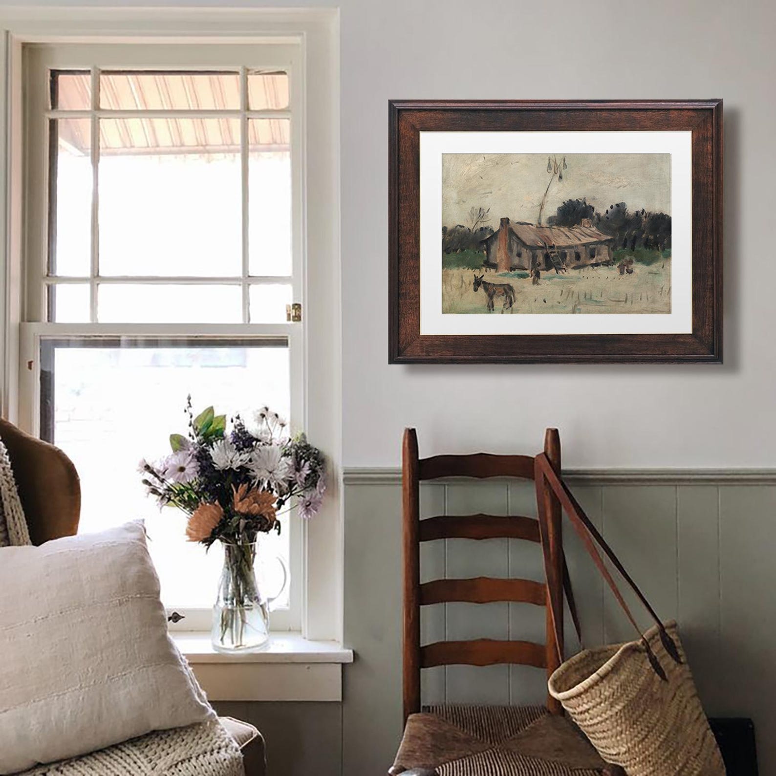 Rustic Farmhouse Wall Art Printable - Vintage Countryside Scene - Home ...