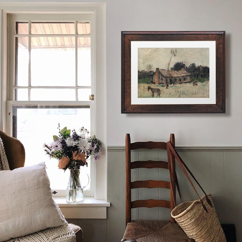 Rustic Farmhouse Wall Art Printable - Vintage Countryside Scene - Home ...