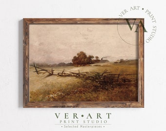 Herbst Landschaft Ölgemälde Digitale Wand Kunst-Bauernhaus Herbst Dekor Druck-Rustische Herbst Dekor-Druckbare Fine Art-Dorf Landschaft Druck-ATMN3